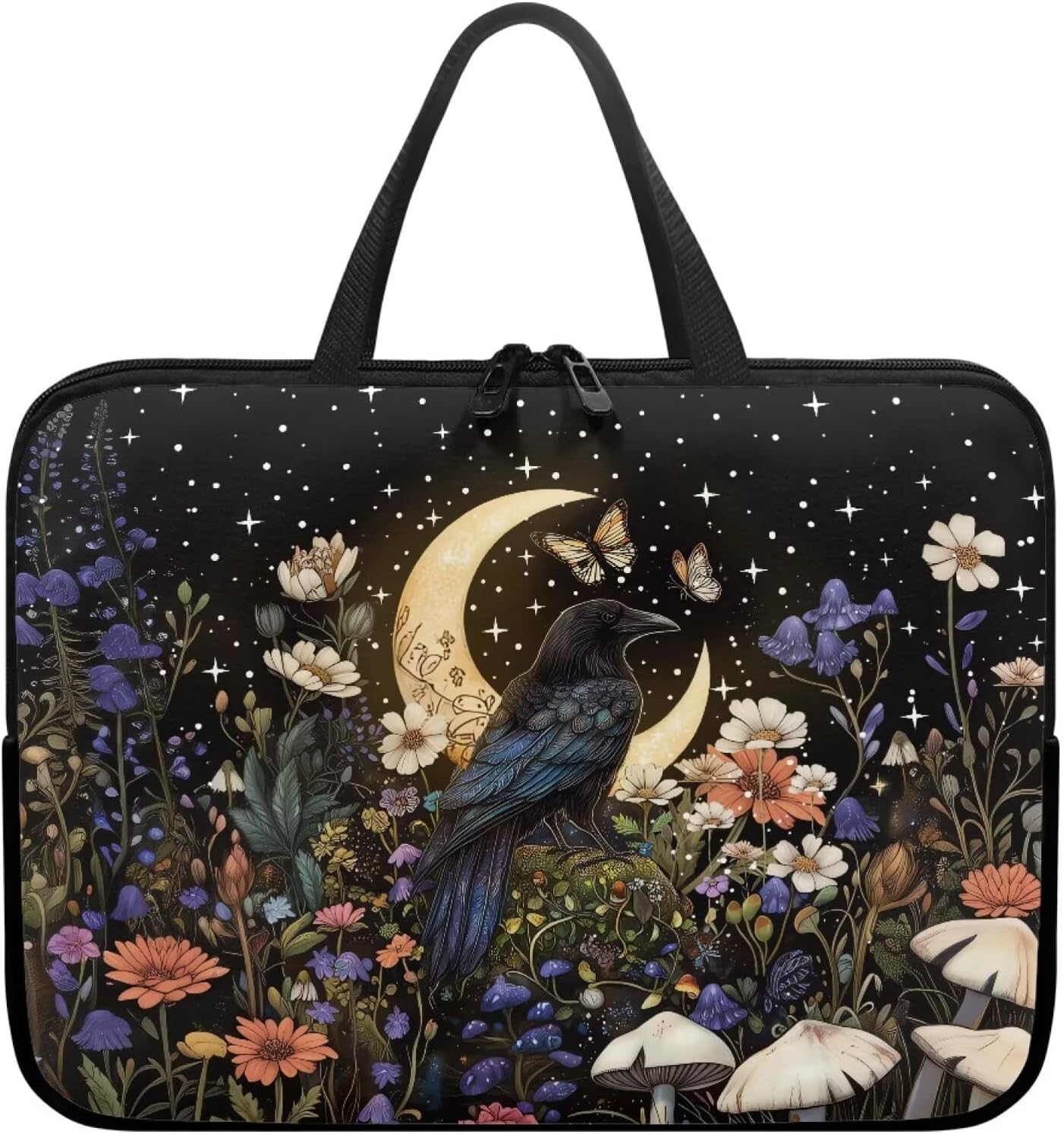 Hibiscus Flower Turtle Print Laptop Sleeve Case with Handle Computer Cover Compatible with 10-17 Inch Tablet for Women Men 360° Protective Carrying Bag Briefcase, 15inch