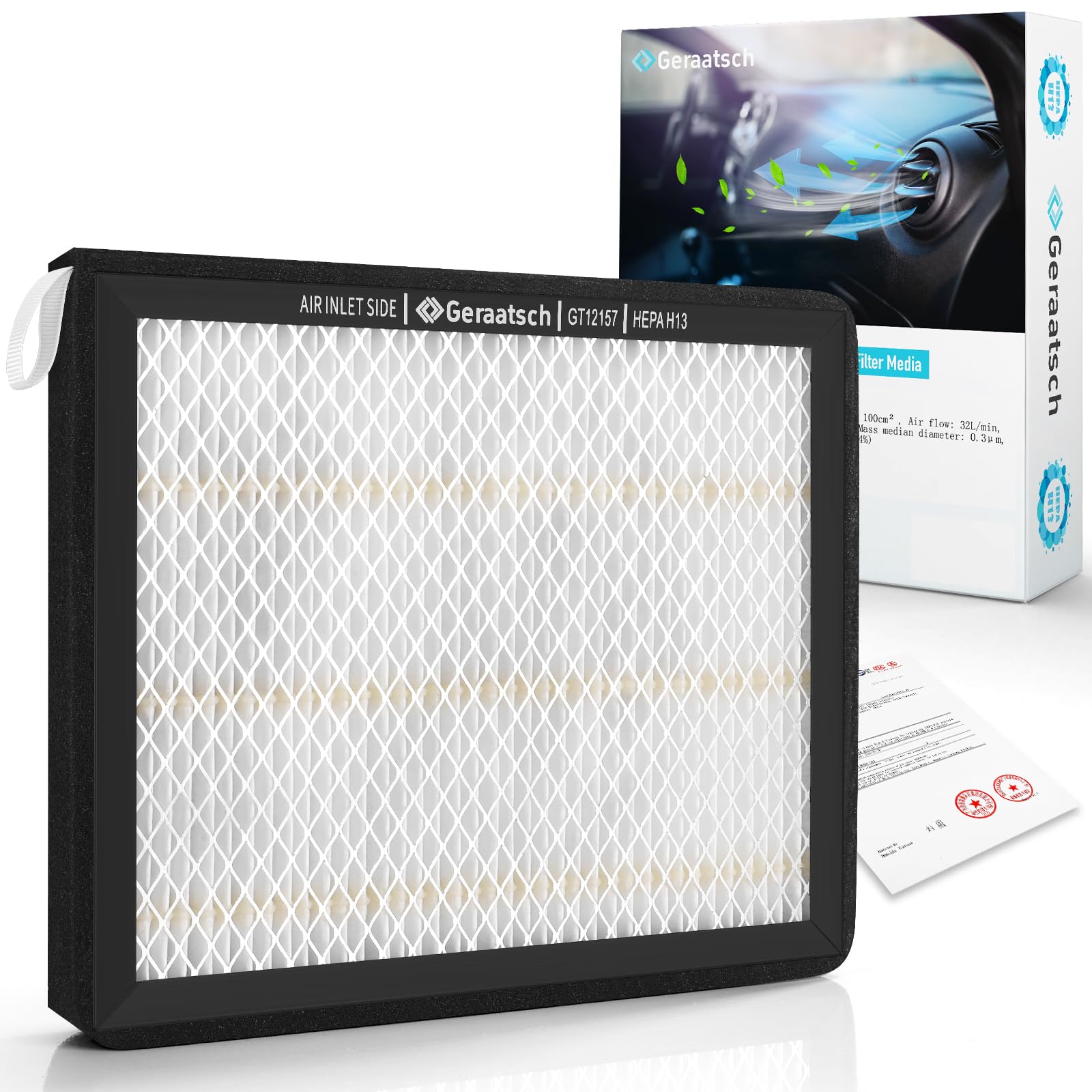 HEPA Cabin Air Filter with Activated Carbon Bean,Tested 99.95% Filtration, Zero deformation,CF12157 for Camry,Corolla,Avalon,Prius, Highlander,Sienna,Venza;Lexus NX,ES,TX;Mazda CX9
