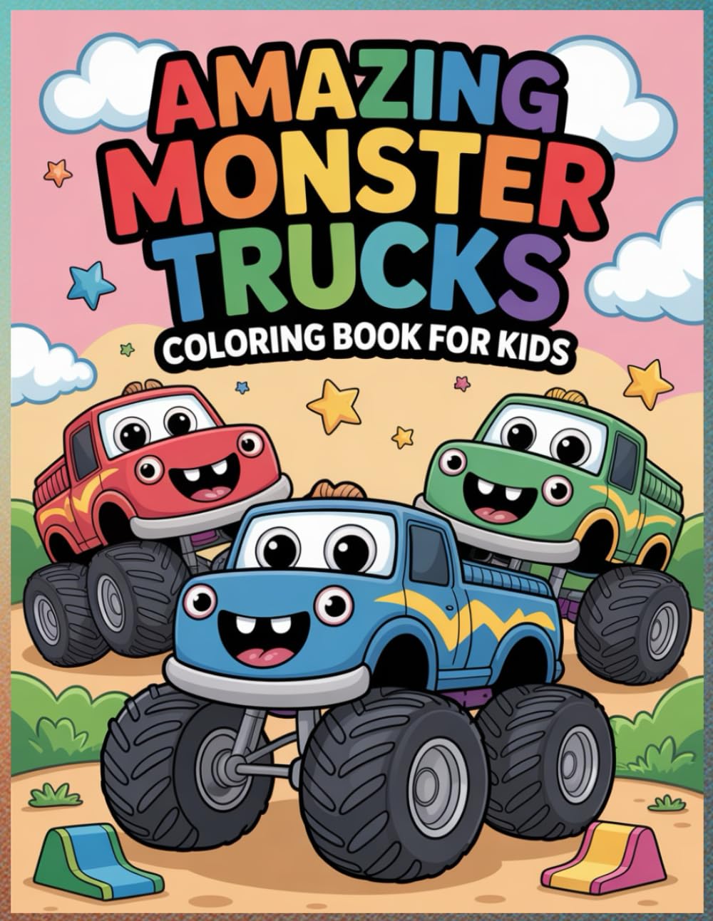 Amazing Monster Trucks Coloring Book for Kids: Engaging designs for boys and girls ages 4–12, perfect for monster truck lovers and full of exciting kids’ truck adventures!