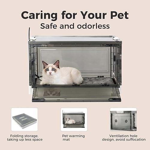 Miniatura 2 de Caja de nebulización para cachorros, cámara de oxígeno para mascotas, caja de nebulizador de gatito, criador de incubación de mascotas con kit de