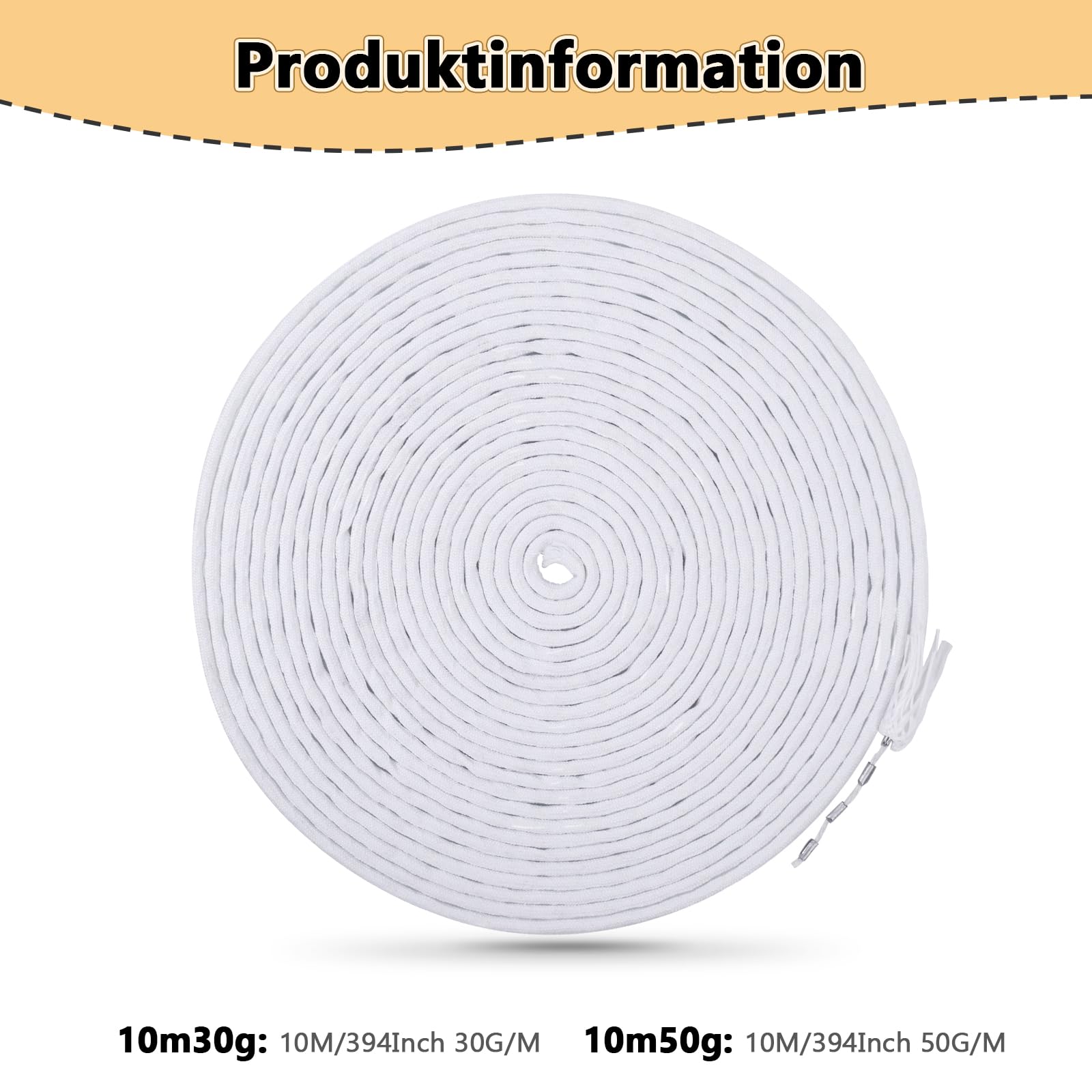 Filo Di Piombo Per Tende - 10 Metri 300g - Con 2 Fermatende - Peso Per Tende - Foto 4