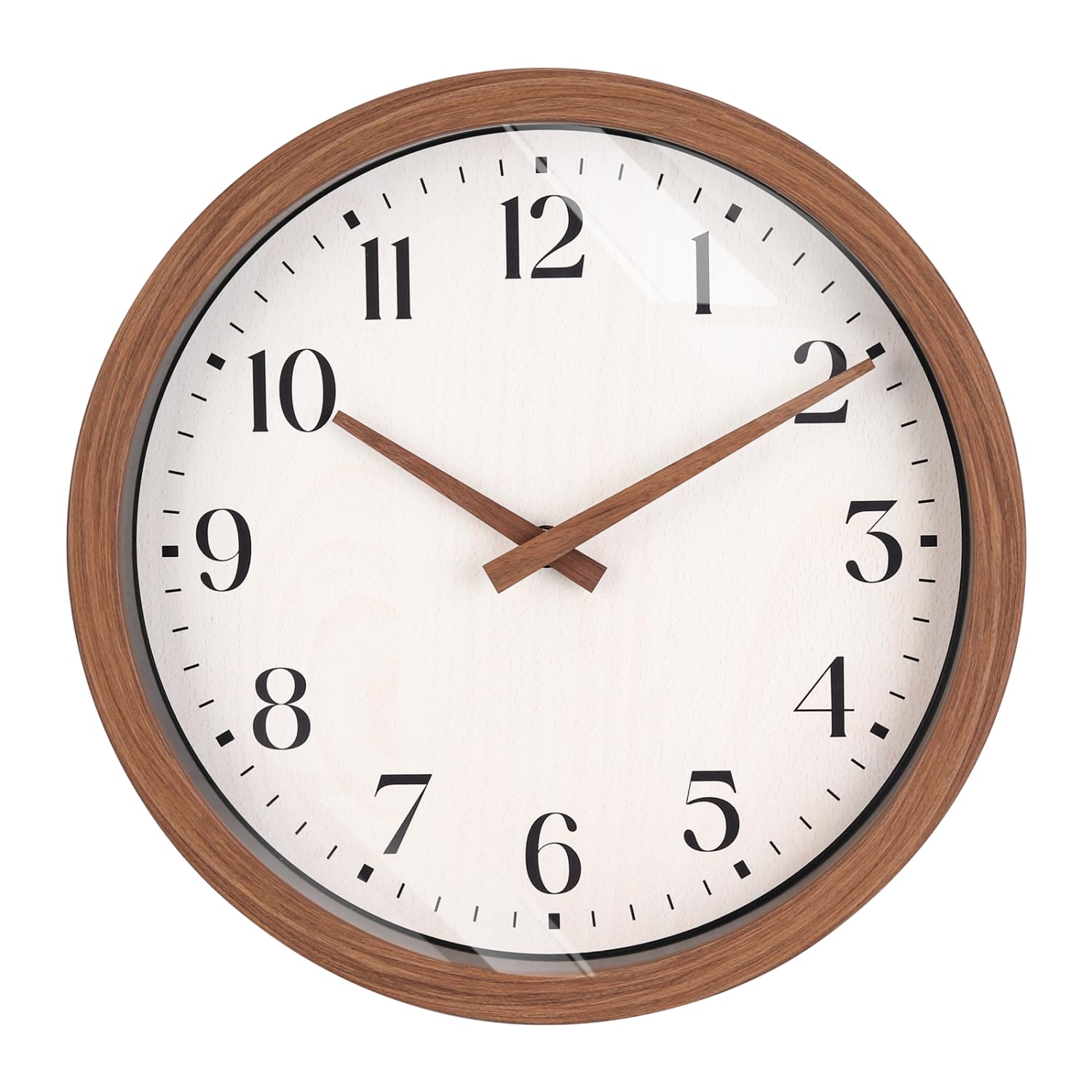 Horloge murale silencieuse en bois Topkey contre bruit tic tac