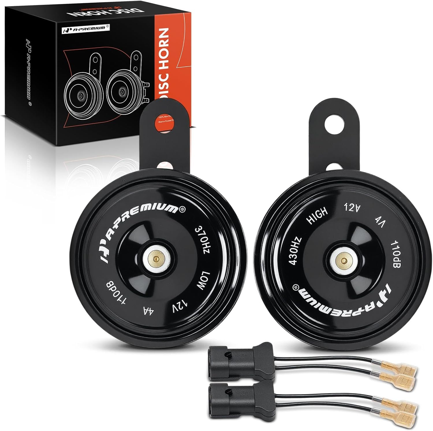 A-Premium 2 Pack Electric Car Disc Horn Compatible with Buick Enclave, LaCrosse, Regal, Park Avenue, Century