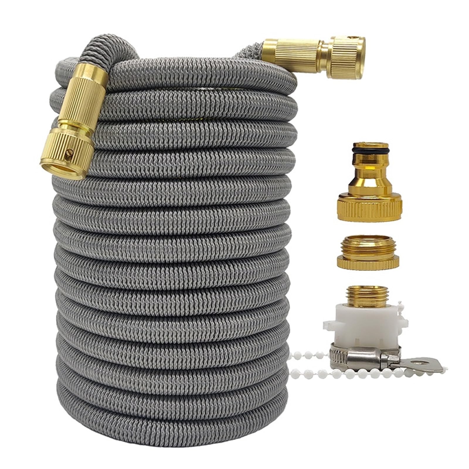Tubo da giardino, tubo da giardino espandibile, flessibile, espandibile, per casa e giardino, set di pistola per irrigazione ad alta pressione per irrigazione agricola (colore: tubo grigio,