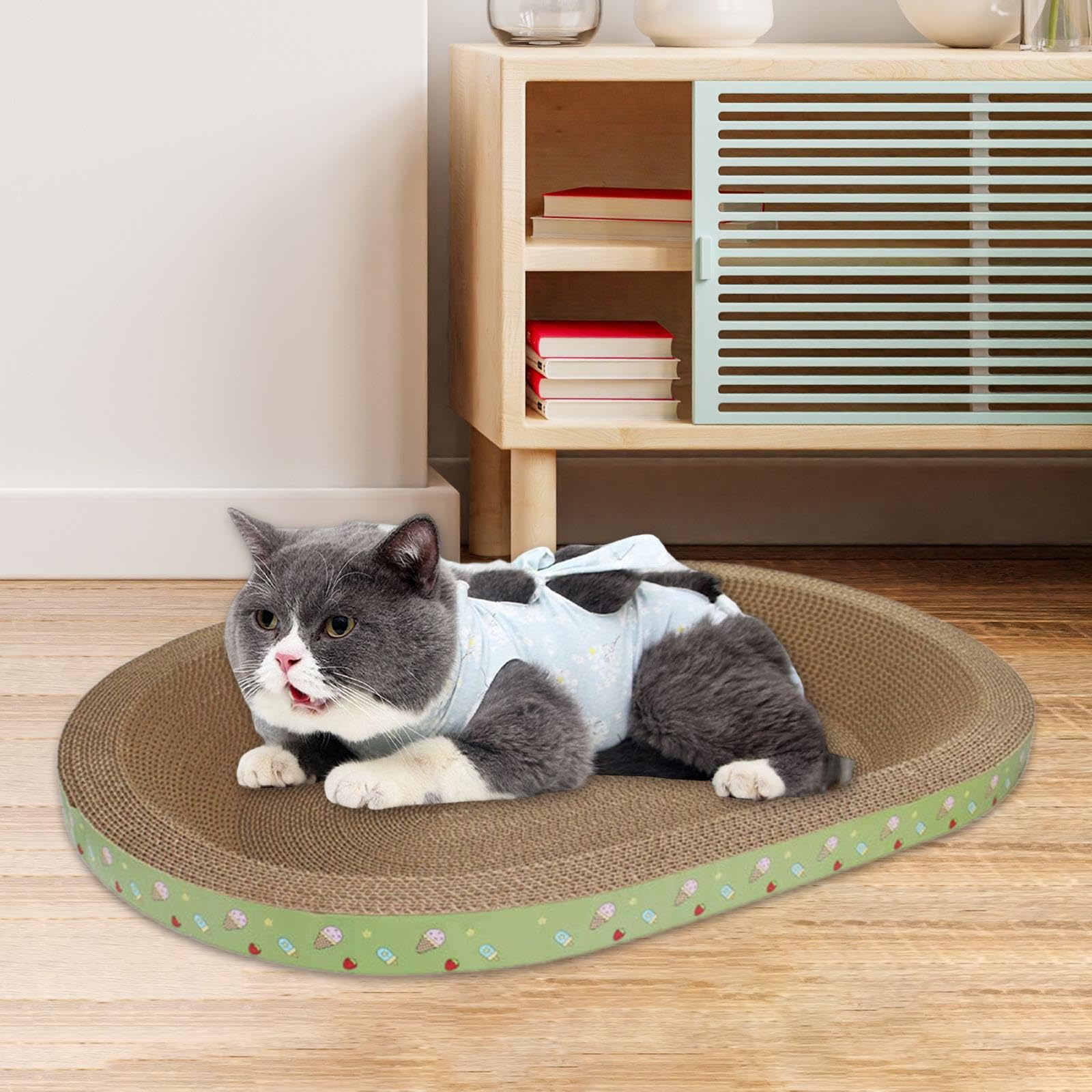 perfk Katzenkratzbrett, Katzenkratzbrett, Schüssel, Haustierbedarf, Ruhe, Schlafen, Loungebett aus Karton, Katzenschlafbett für Hauskatzen