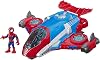 Super Hero Adventures Playskool Heroes Marvel Super Hero Adventures Spider-Man Jetquarters, 5-Inch Action Figure And Vehicle Set, Toy Jet, Collectible Toys For Kids Ages 3 And Up