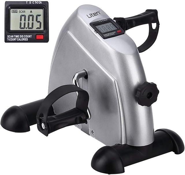 Mini Exercise Bike Pedal Exerciser Arm and Leg Cycle Exercise Bike Adjustable Resistance with LCD Display