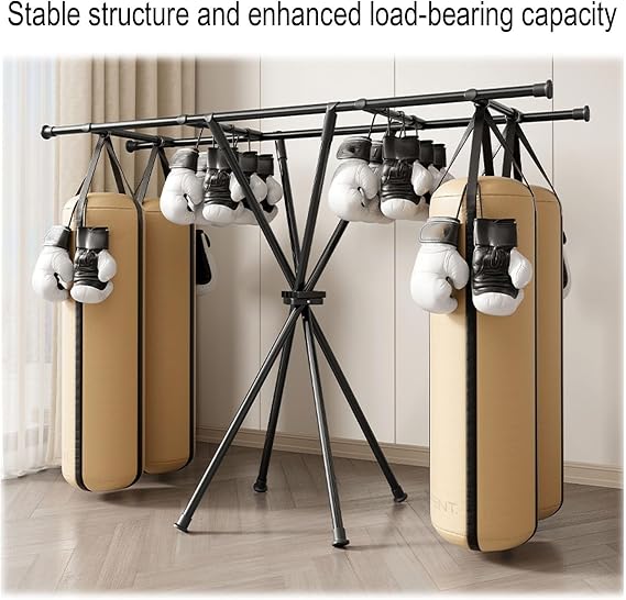 Clothes rack floor folding bedroom drying rod household clothes rack balcony clothes rack indoor coat rack(White)