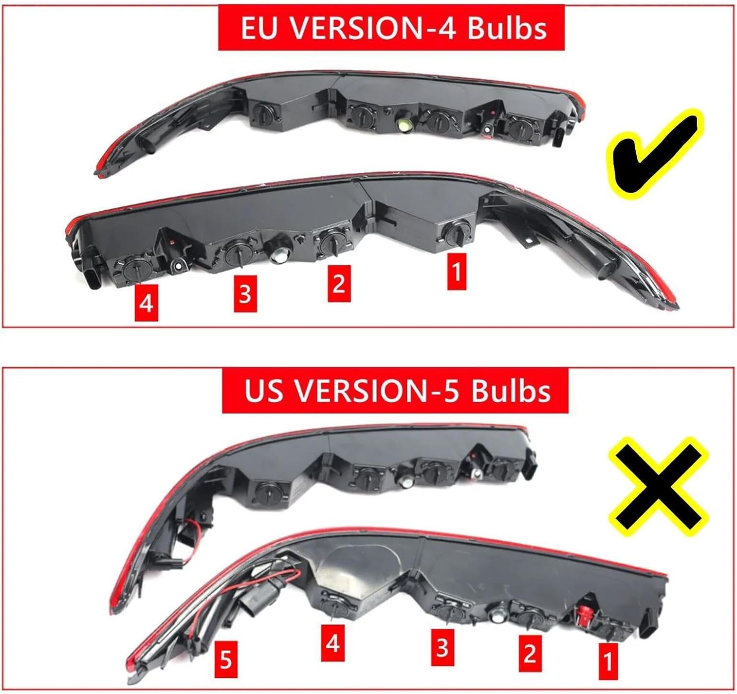 Rear Lights Tail Light Car Rear Bumper LED Light Turn Signal Brake Light 4 Bulbs for Audi Q7 EU Version 2017-2021(Pair)