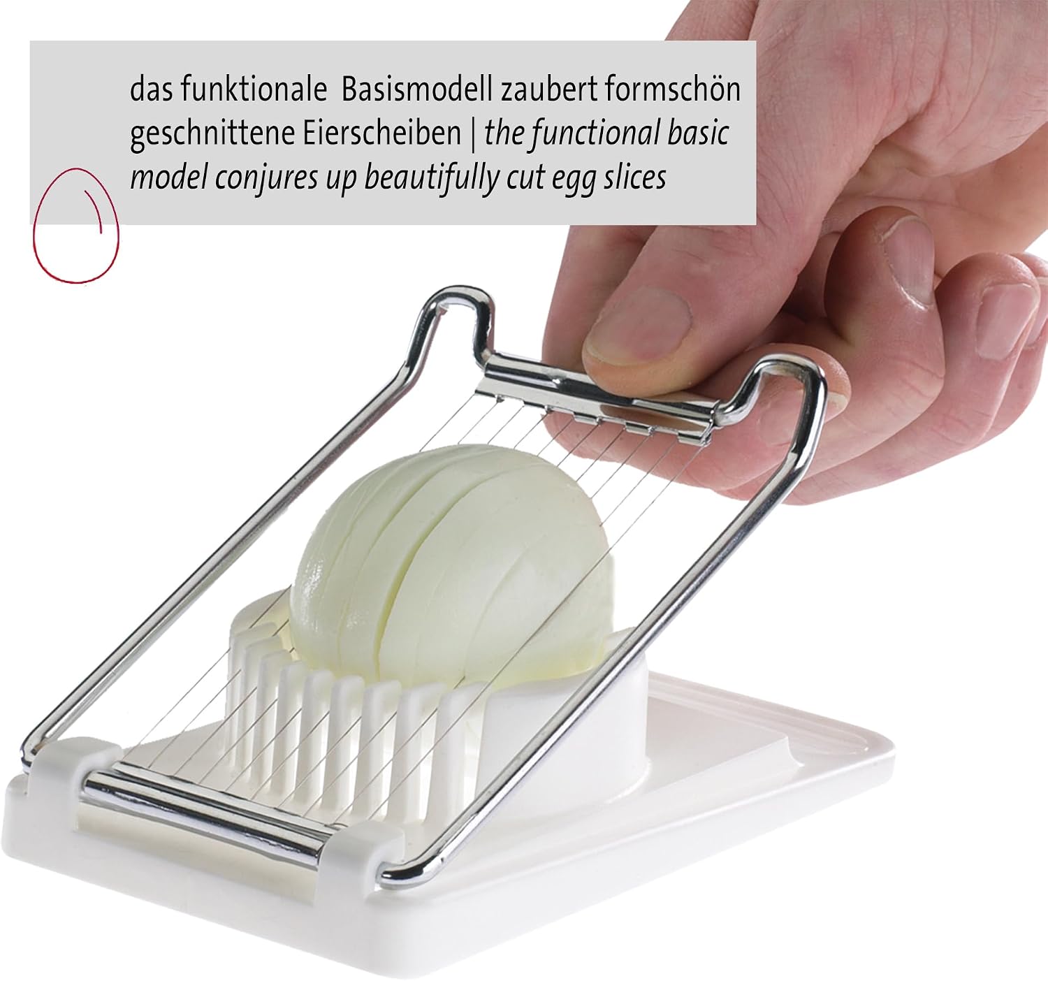 Westmark Traditional Egg Divider and Egg Pieker - Classic Egg Divider for Effortless Slicing, Egg Pieker with Safety Lock - Quick Preparation and Clean Cutting - Silver