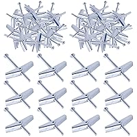 Vista 13 de Swpeet Kit de 30 pernos de palanca de 1/4 de pulgada y tuerca de ala para colgar artículos pesados en paneles de yeso