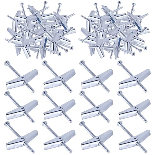 Miniatura 18 de Swpeet Kit de 60 pernos de palanca de 1/8 pulgadas y tuerca de ala para colgar artículos pesados en paneles de yeso