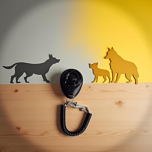 Miniatura 4 de Jowxsx Clicker de entrenamiento para perros negros con correa de muñeca, resistente y ligero, para entrenamiento de mascotas, para gatos, cachorros,