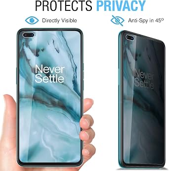 Anbzsign [2 Pack] OnePlus Nord/One Plus Nord Dual 5G (2020) Privacy Screen Protector,[Full Coverage] Anti-Spy 9H Hardness Tempered Glass