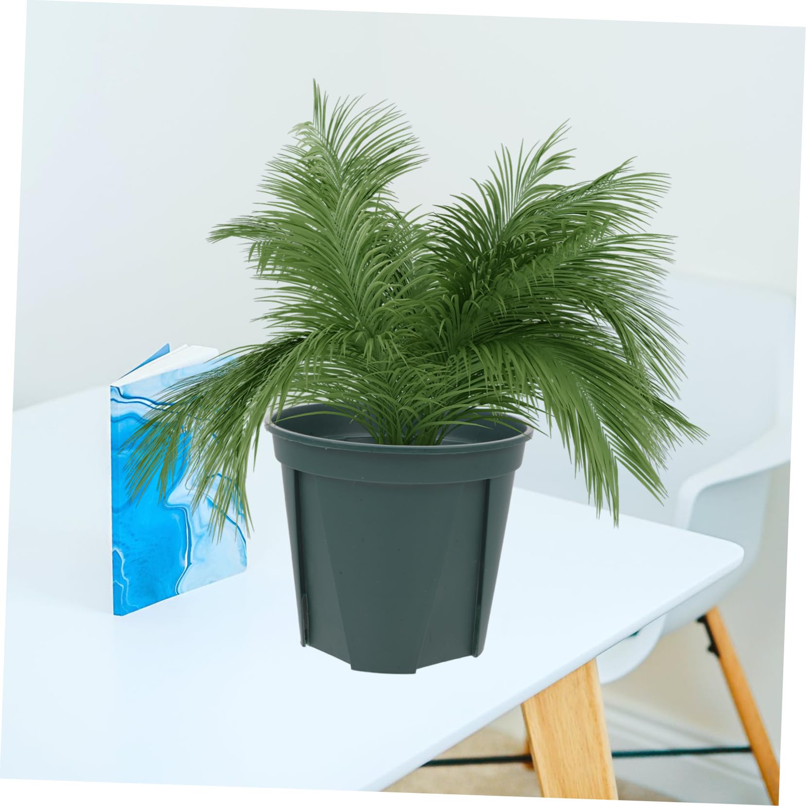 5 Pièces Pots de Fleurs Contrôle des Racines avec Ventilation Rond pour Plantes Intérieur et Extérieur Contenants Respirants pour Jardinières Vert Modèle
