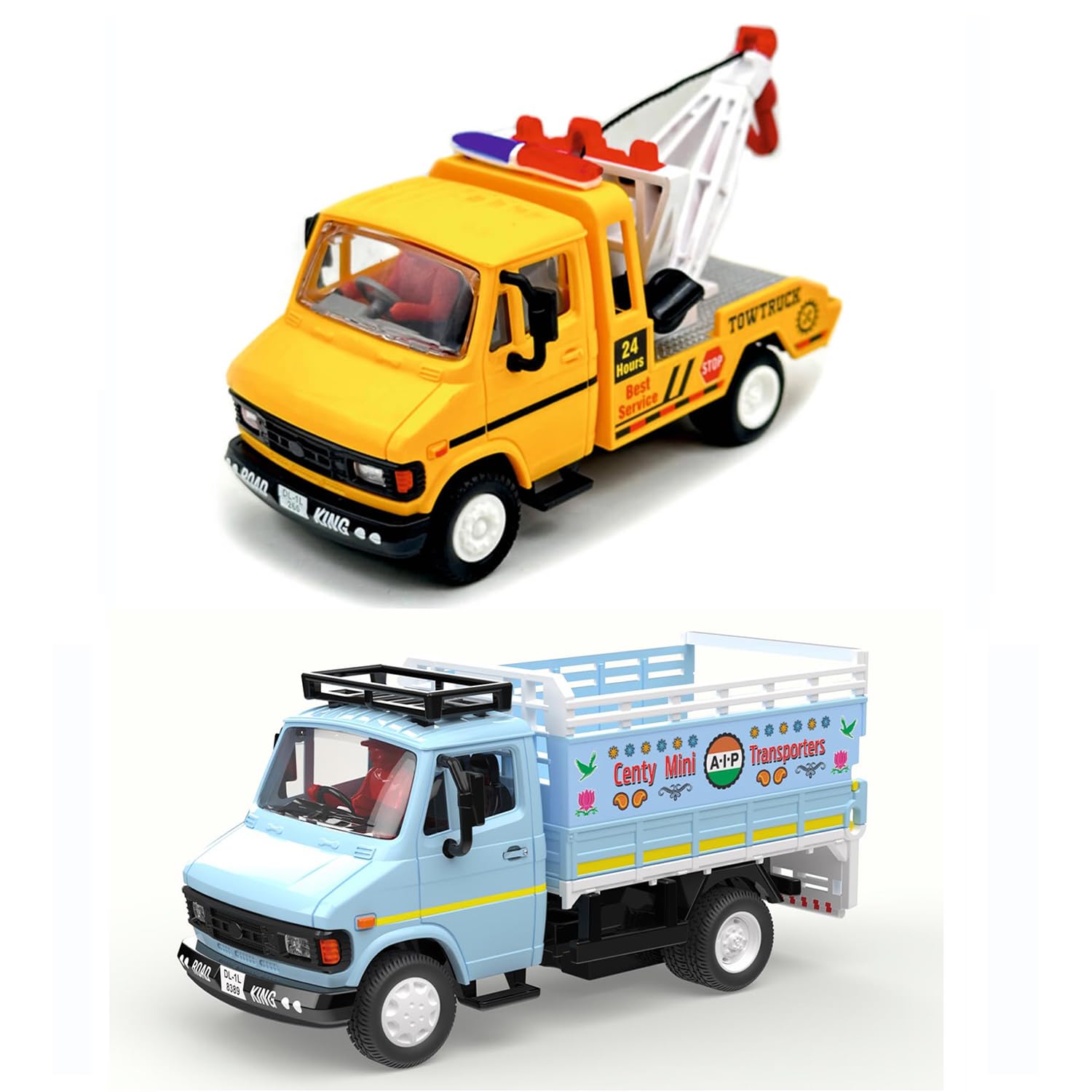 Tata Toy Trucks Combo Pack: Tow Truck with Retractable Boom and 407 Pickup with Openable Rear Door -Gift for Kids and Collectors - Multicolor (B0CS6Y67DP) Amazon Price History, Amazon Price Tracker