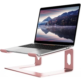 ALASHI Laptop Stand for Desk Aluminum Computer Riser Ergonomic Notebook Holder Support 10 to 15.6 inch Notebook Rose Gold