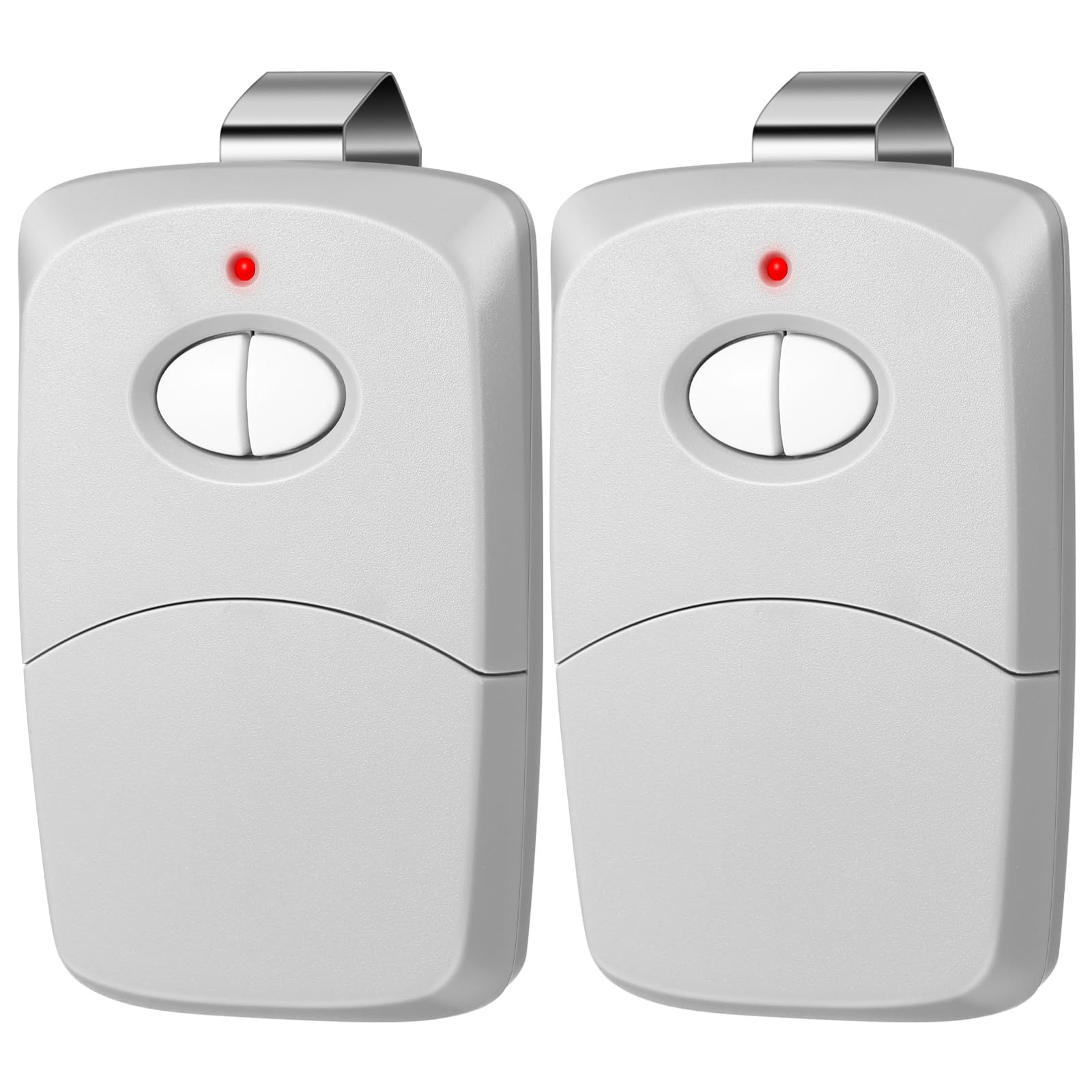 Kingdder 2 Pcs Two Button Gate Remote Control Compatible with Linear Multicode 10 Dip Switch Garage Door Remote Opener 3089 3060 3070 3083 300mhz, Control 2 Different Doors Simultaneously (Grey)