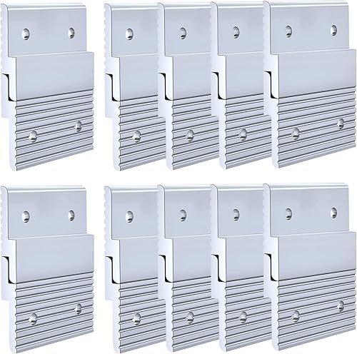 Miniatura 8 de Colgador de fotos para tacos franceses de 2 pulgadas, 10 pares de clips Z de aluminio resistente con tornillos, soportes de montaje de pared