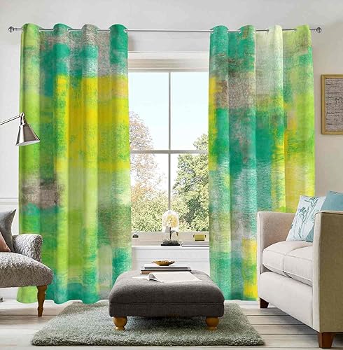 Miniatura 32 de Asuexpect 2 paneles de cortinas abstractas para oscurecer la habitación, con ojales, decoración moderna para ventana de dormitorio y sala de estar,