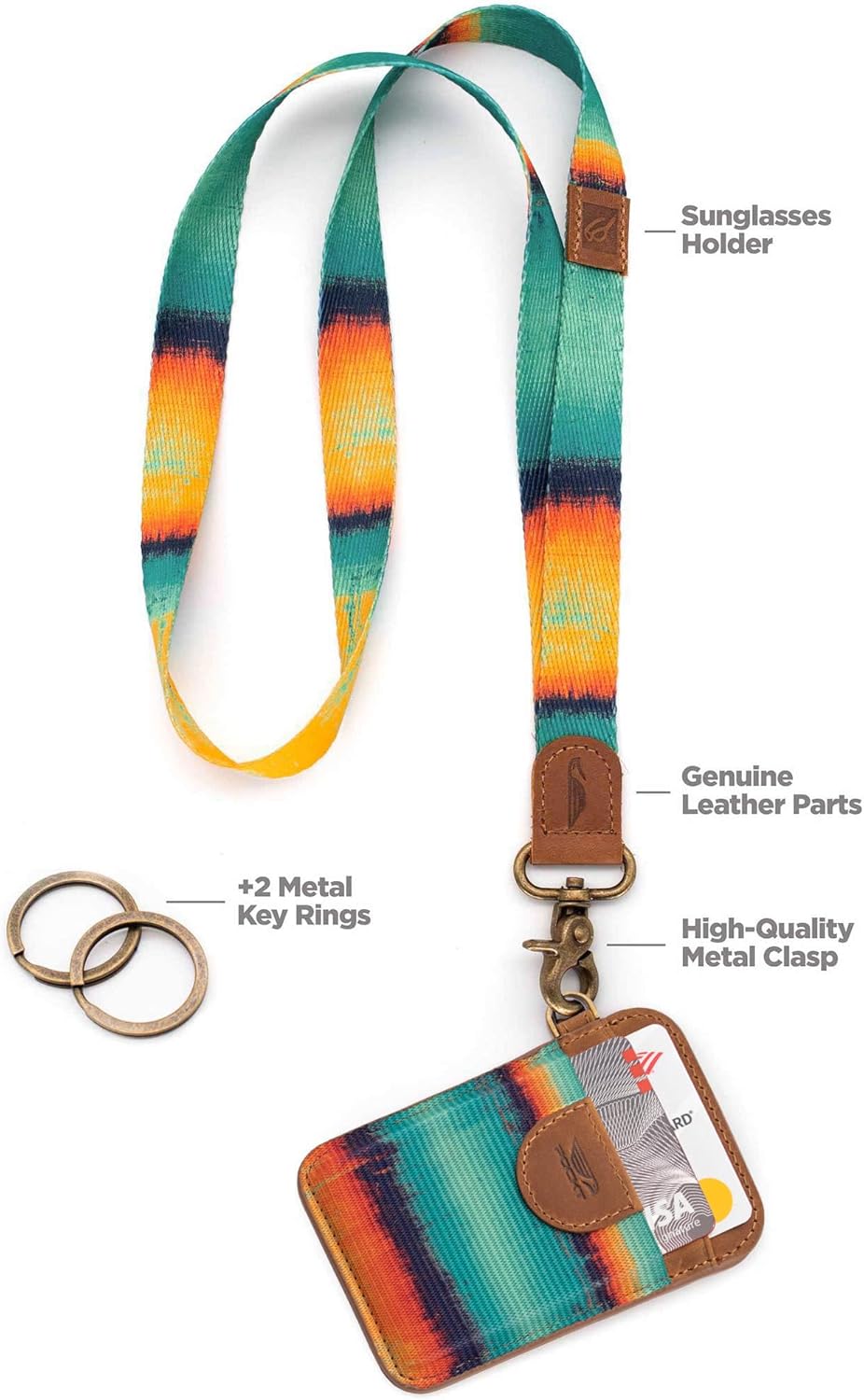 POCKT Slim Card Holder Wallet + Neck Lanyard for Keys Bundle for Women | Grunge