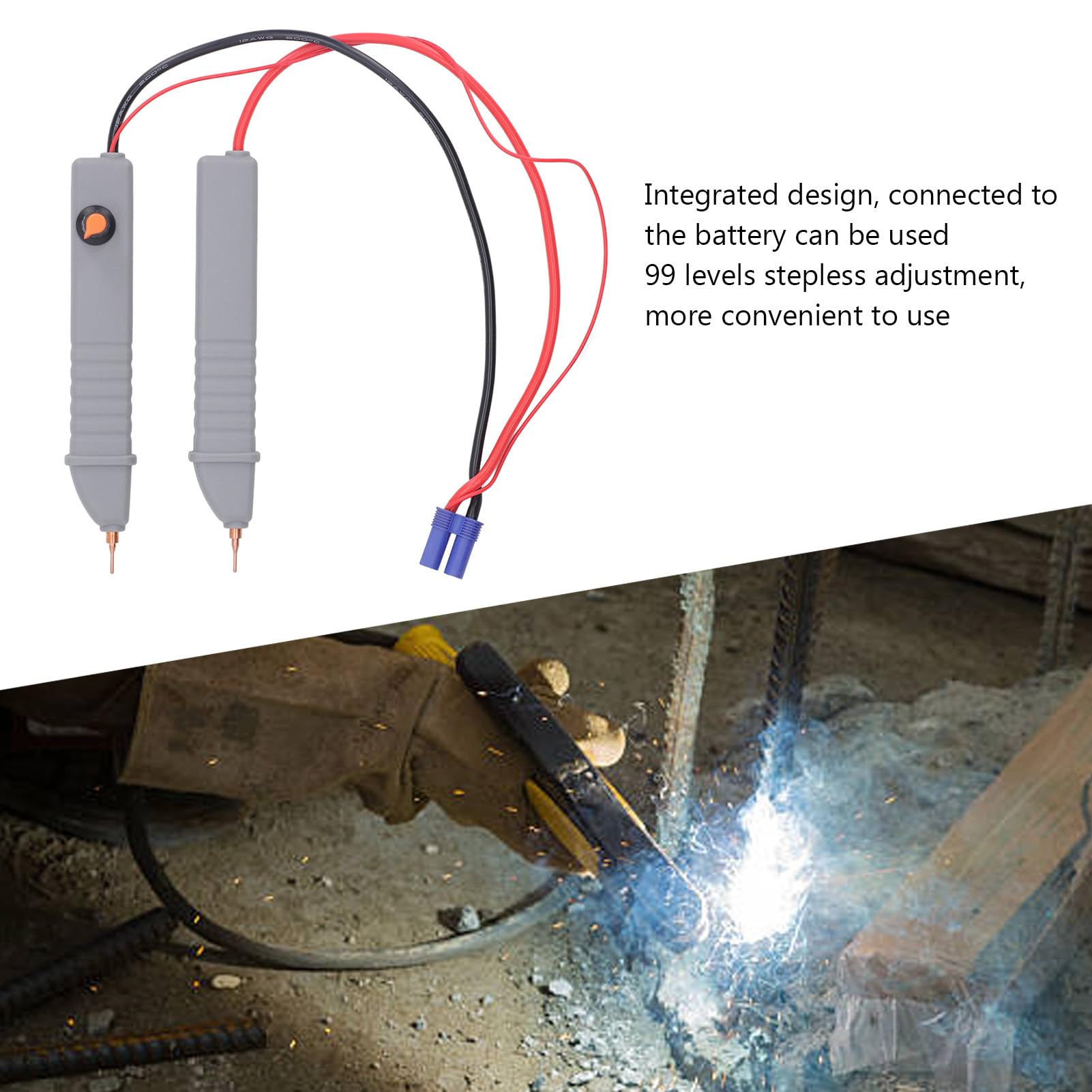 Pluma De Soldadura Por Puntos De Mano, Pluma De Soldador Por Puntos Con Gatillo Automático De 12 V-16,8 V Máquina De Soldadura De Batería Profesional Con Indicador LED 12 AWG
