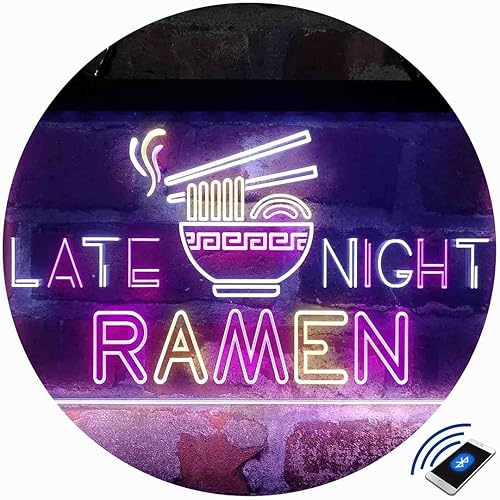 Miniatura 3 de ADVPRO Late Night Ramen Shop Tri-color Led Neon Sign White & Purple & Yellow 13 x 8.7 Inches st9s32-i3305-wpy