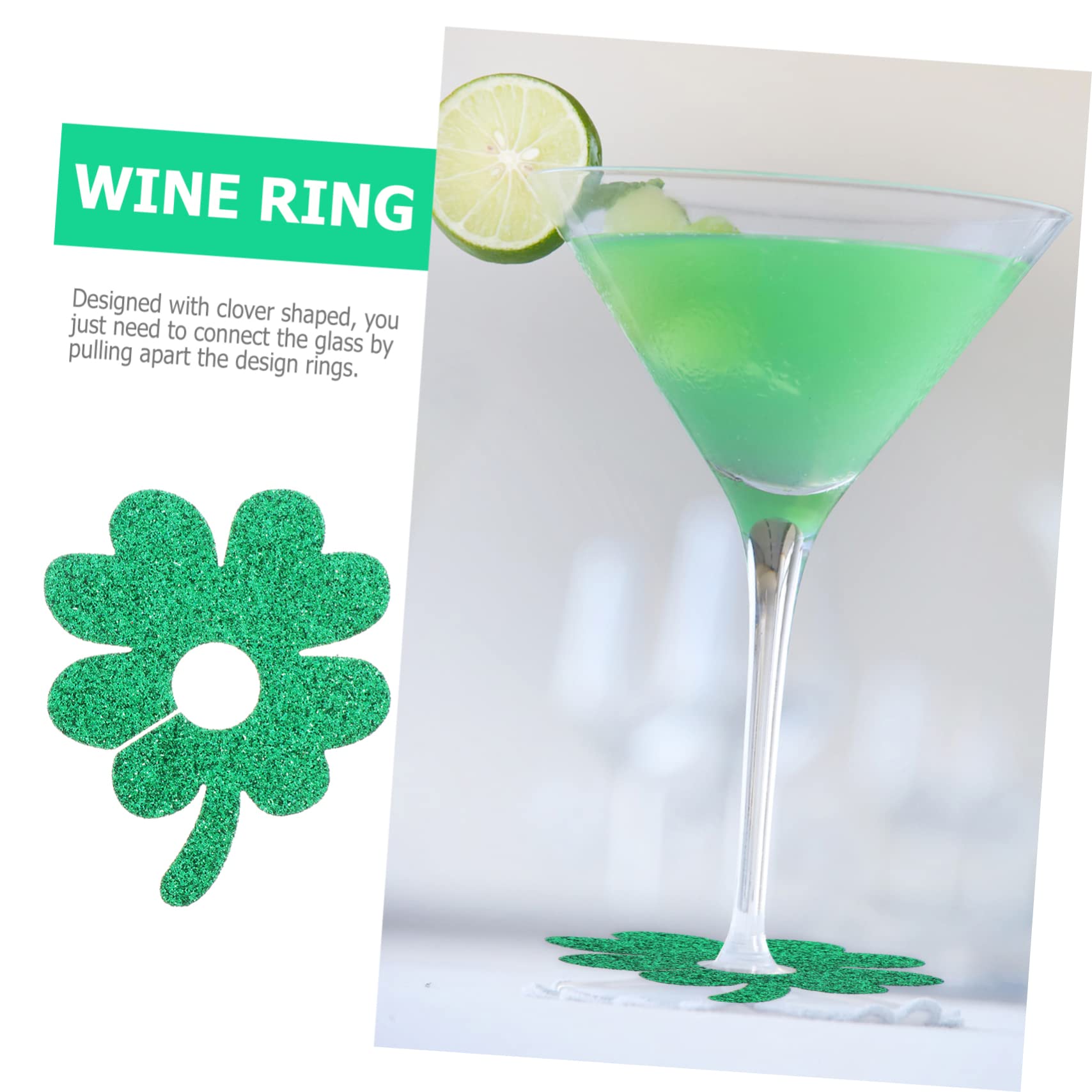 Ciieeo 24pcs Patrick's Day Wine Charms Wine Markers for Party Favors Easy Identification for Celebrations and Gatherings