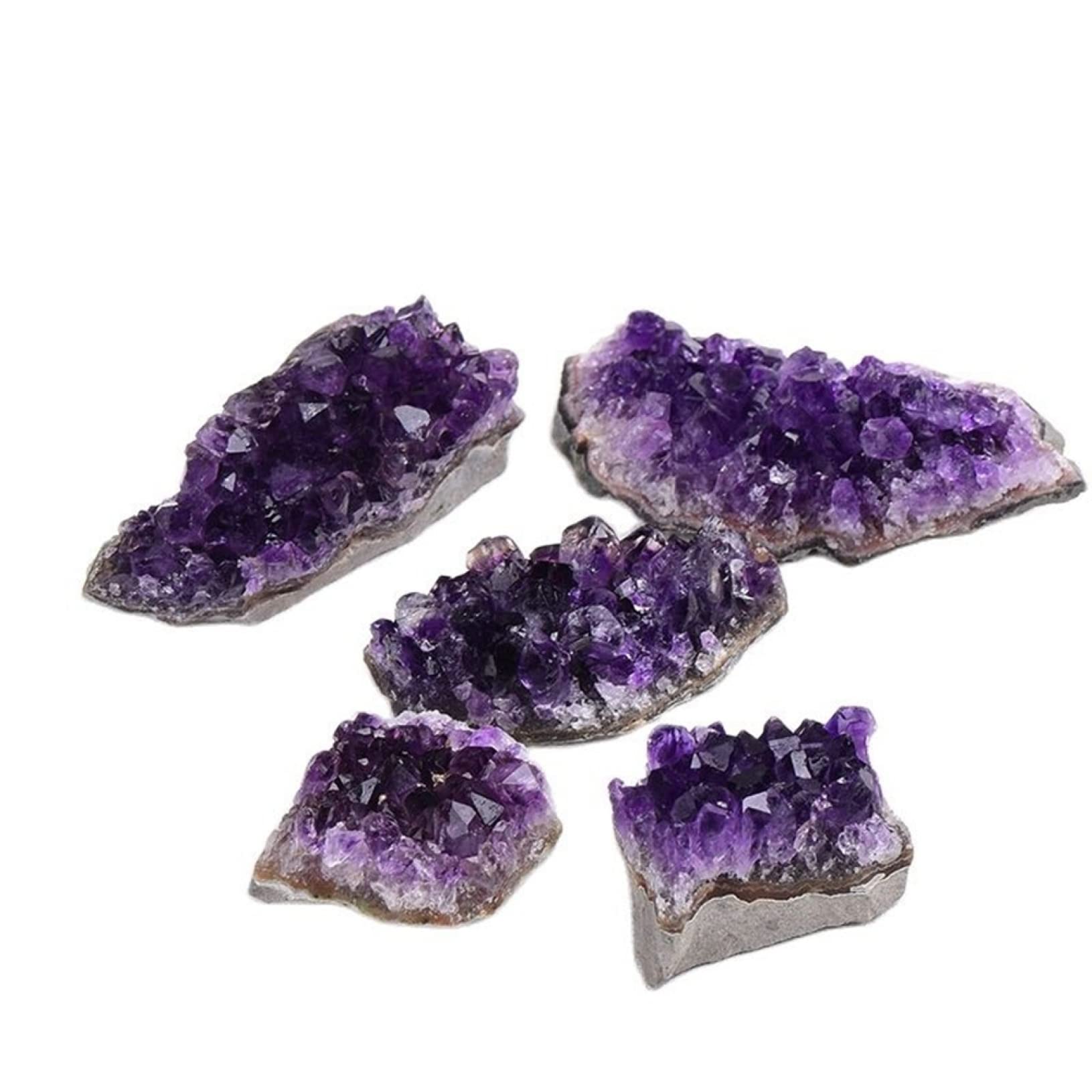Lleno de Textura Geoda de Amatista de 10-80g, Grupo de Cristal Natural, Cuarzo, Roca en Bruto, Manualidades Decorativas for el hogar (Color : Amethyst, Size : 30-40g)