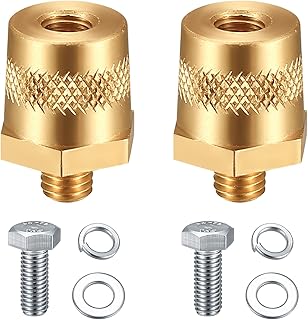 2 Packs Battery Terminal Connectors Set, Auto Battery Post Terminals Post Adapters, for M8 Top or Side Post Threaded Terminal Charging Post Extender Adaptor Conversion Nuts Screws