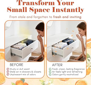 SCENTORINI Scented Sachets for Drawers and Closets, Citrus Scent 14 Pack
