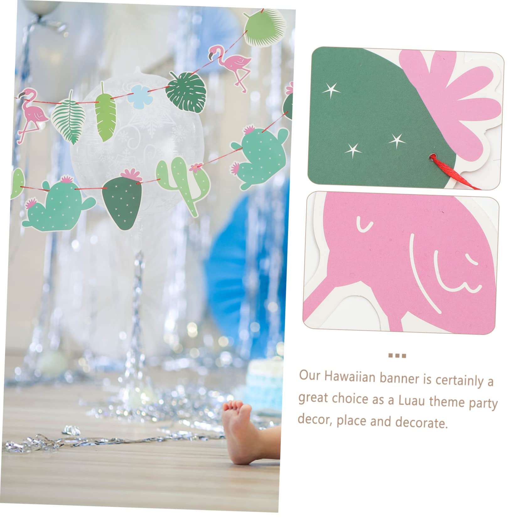 3 set Decorazioni Per Feste Bandiere Da Tirare Striscioni Di Carta Decorazioni A Tema Tropicale Con Cactus Striscione Hawaiano Per Feste Oggetti Di Scena Hawaiani 4 pezzi*3