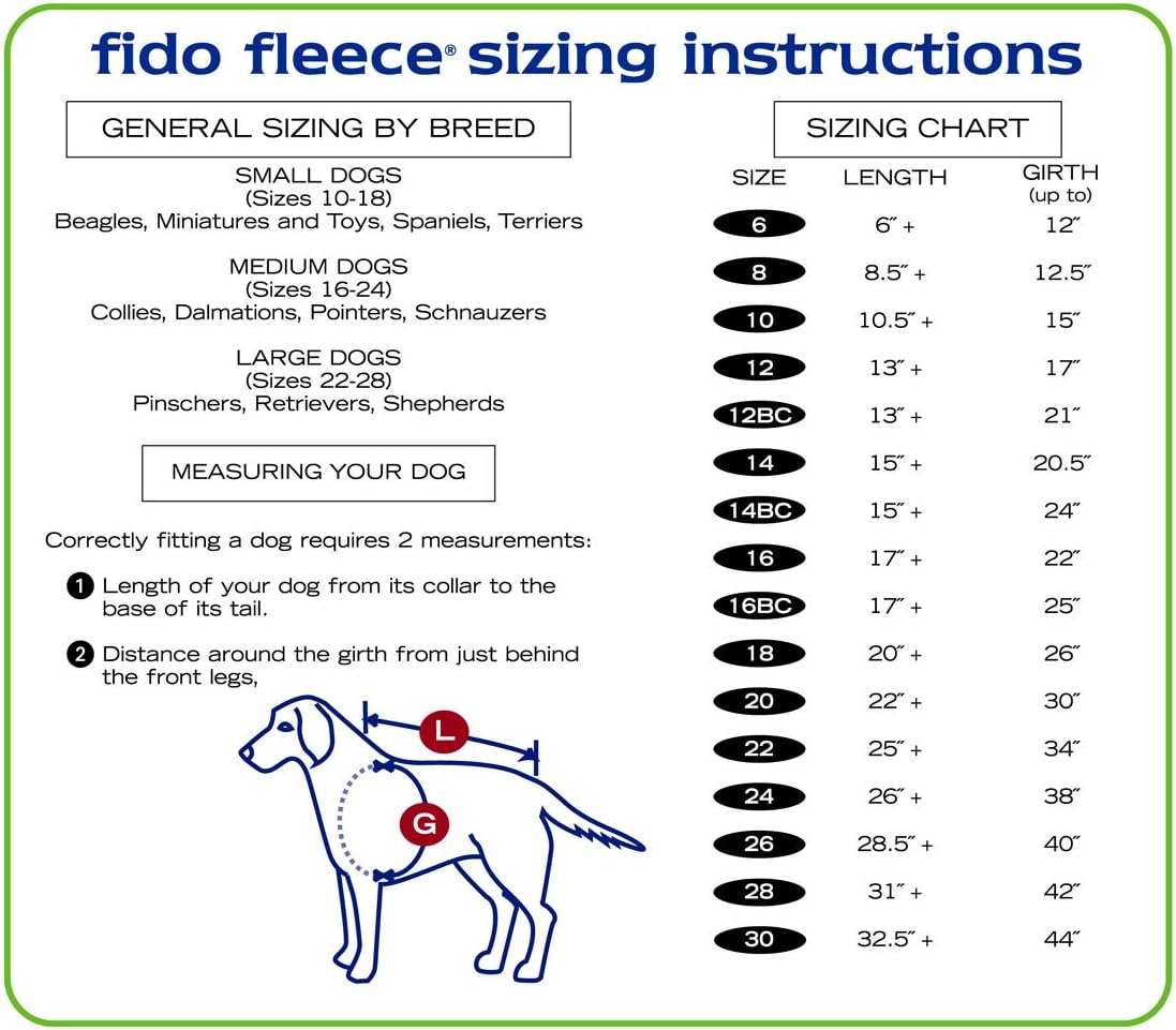 fido fleece size 12