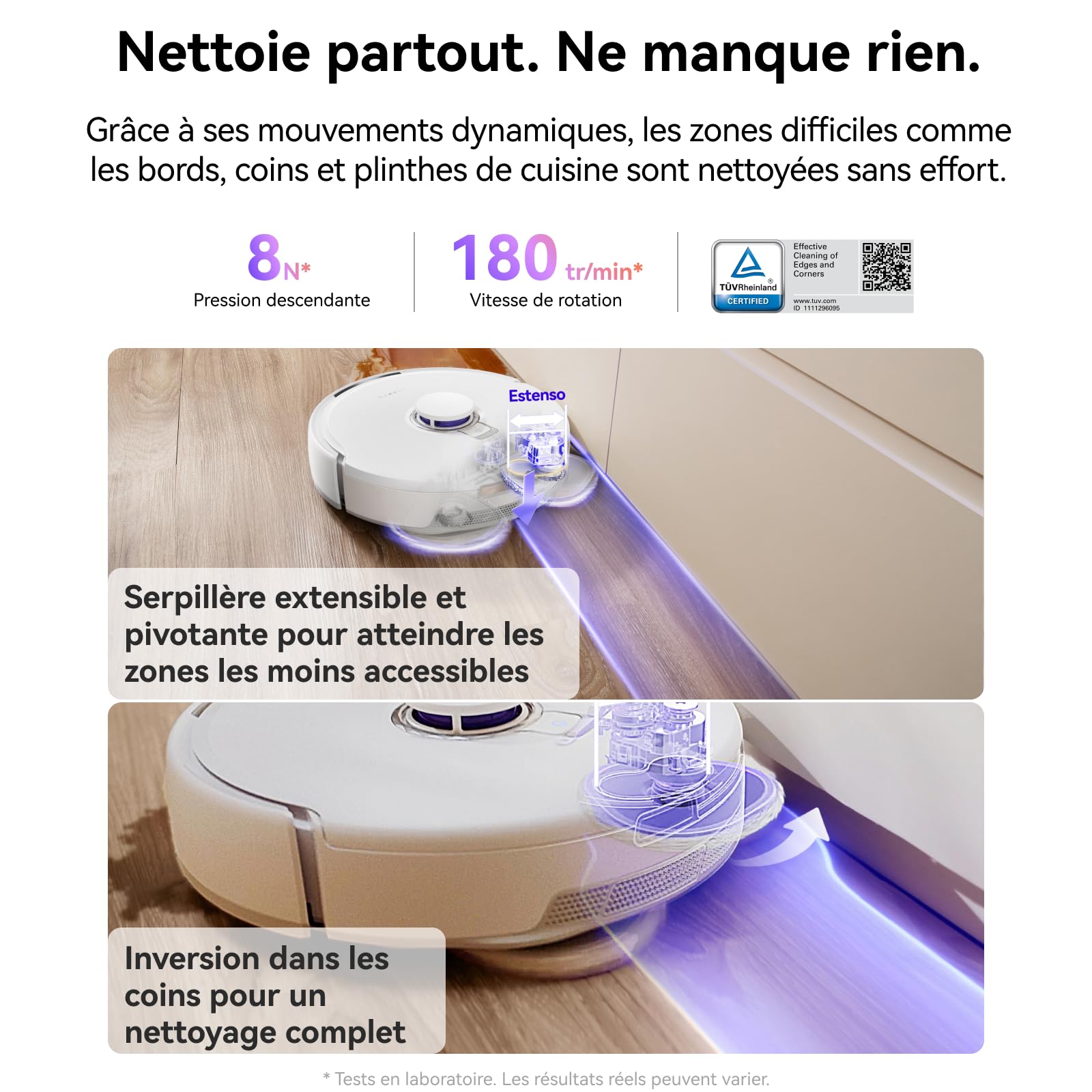 NARWAL Freo Z10 Robot Aspirateur et Laveur avec Système Anti-Enchevêtrement, 15000 Pa, Base Autonome, Nettoyage à 75°C, Séchage Automatique, Évitage Intelligent, pour Poils d'animaux et Cheveux Longs