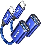 JSAUX 2 Pack USB C to USB Adapter, Type C to USB 3.0 OTG Cable, Compatible with Thunderbolt 3 for iPhone 17/16/15/Pro/Max/Plus, Samsung S25/S24/S23, MacBook Pro/Air, iPad Pro, Dell XPS - Grey