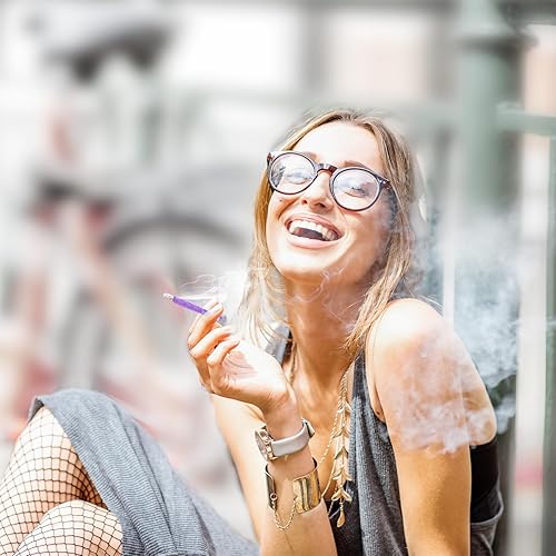 Miniatura 6 de GOMMO Paquete de 100 conos preenrollados, tamaño King, papel de liar de conos morados naturales con cuchara de embalaje dorada incluida