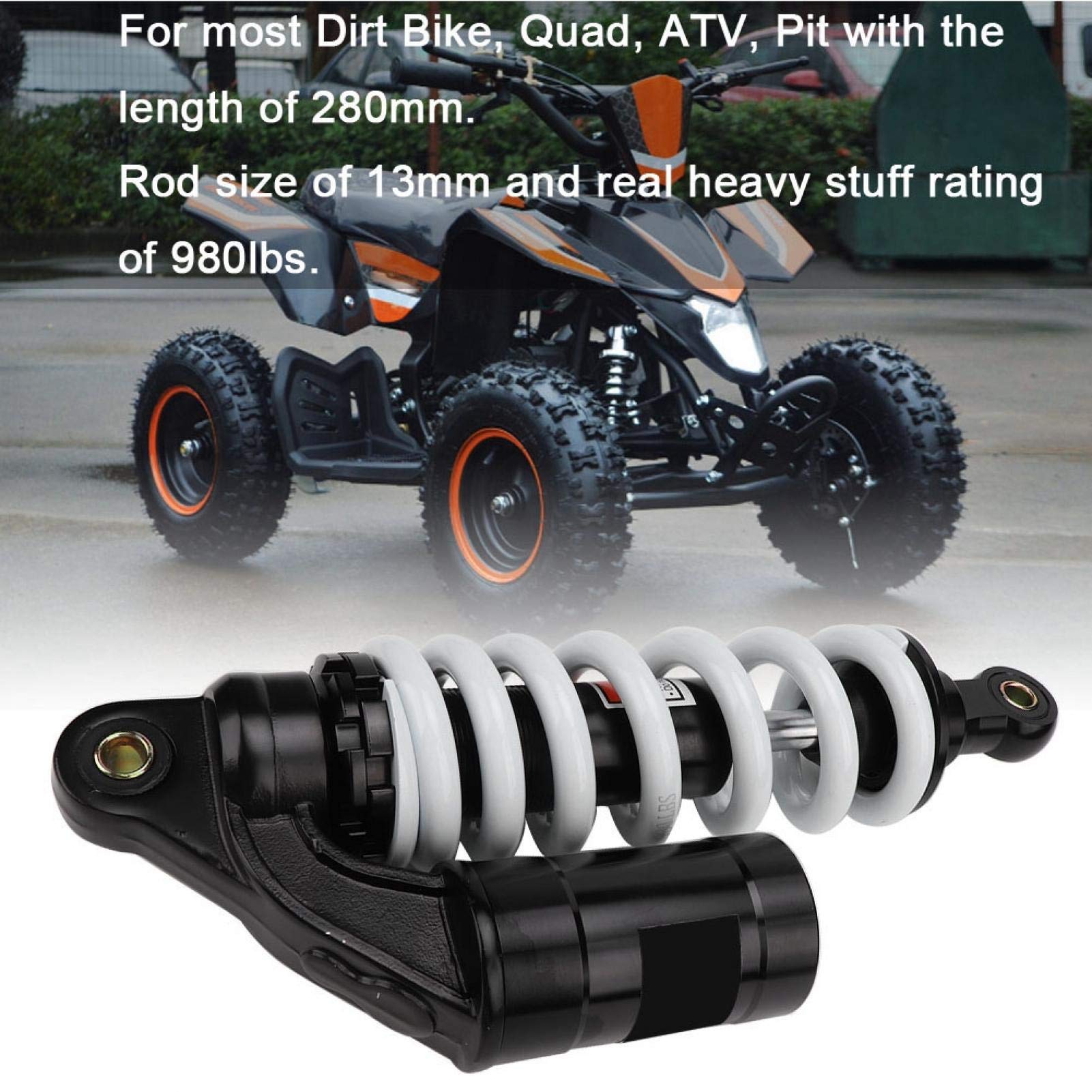 Tylne amortyzatory, tylny amortyzator motocykla, 280mm 980lbs HD Tylny amortyzator amortyzatora Zawieszenie Pit