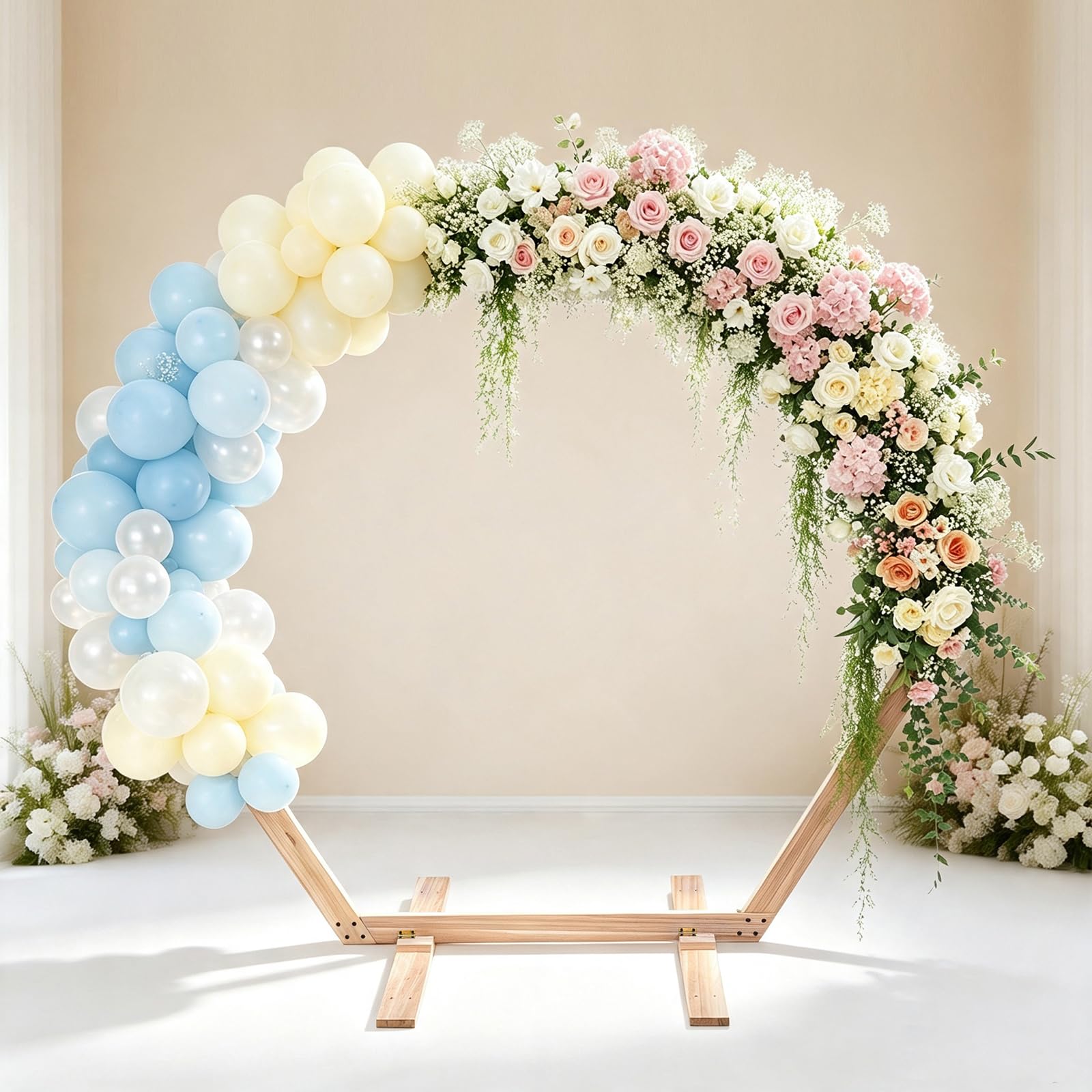 Arco nuziale esagonale in legno, 2,15 m x 1,85 m