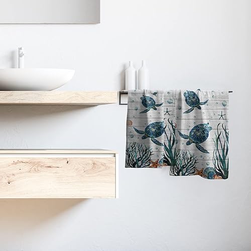 Vista 358 de Giwawa Juego de 2 toallas de mano de hojas marrones, toallas de baño bohemias suaves y delgadas, altamente absorbentes, decorativas, para cocina