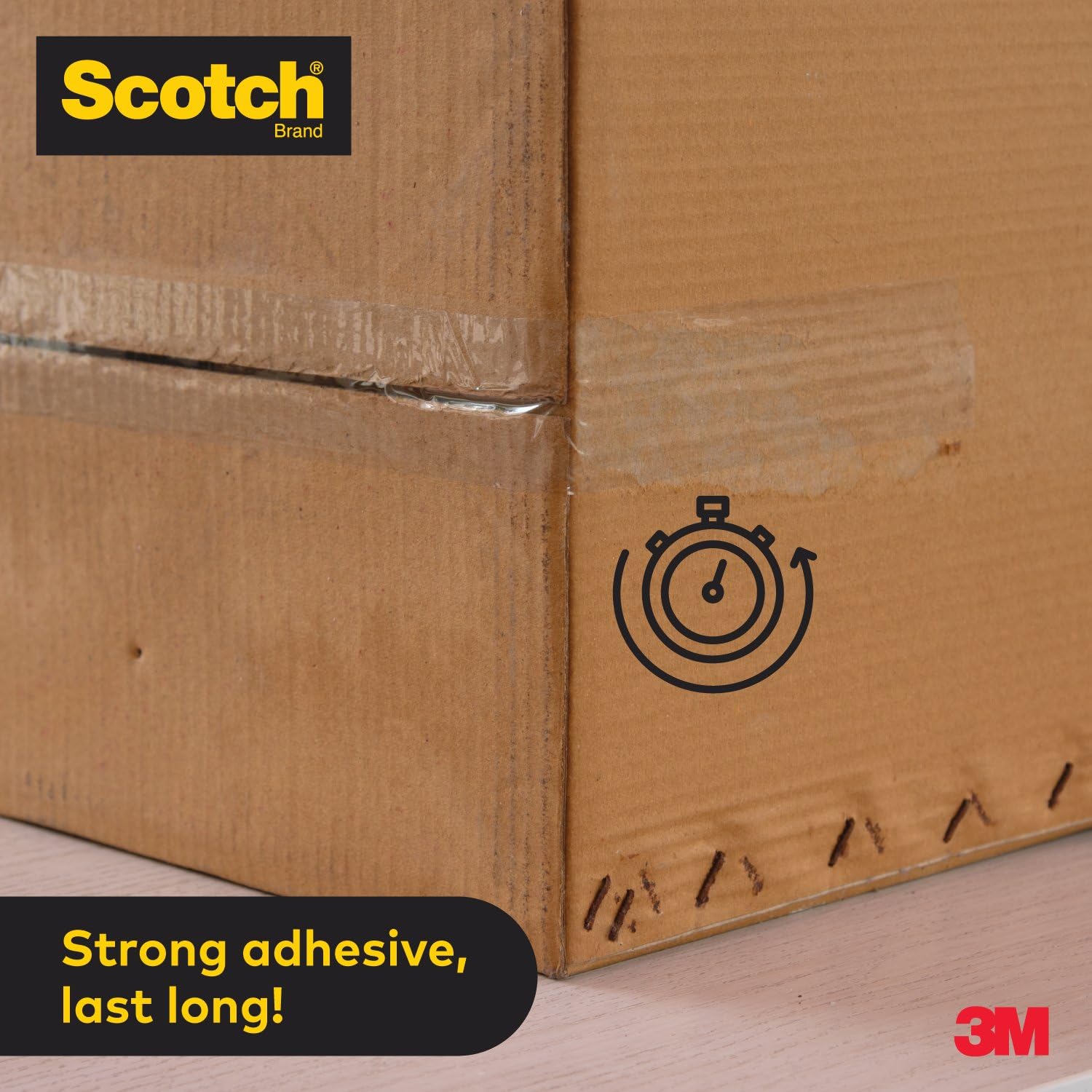 Scotch 3M BOPP Packaging Transparent Tape | 48mm x 50 Meter | Pack of 2 | Strong adhesive sealant | for Packaging, Decorating and DIY 1