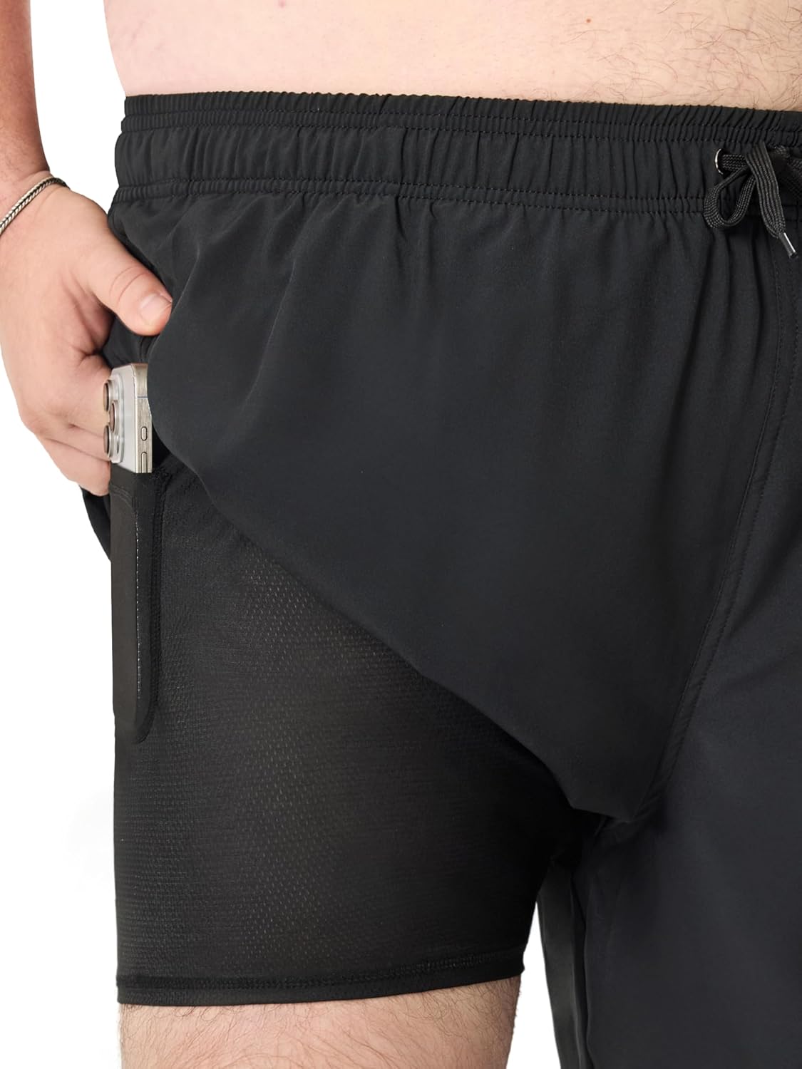 Arcweg Men's Big and Tall Swim Trunks Plus Size Swimsuit for Men with Compression Liner & Zipper Pocket - Image 7