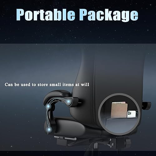 Miniatura 7 de Silla ergonómica para videojuegos, silla de videojuegos con cojín de resorte de bolsillo y reposapiés, silla de computadora de altura ajustable con