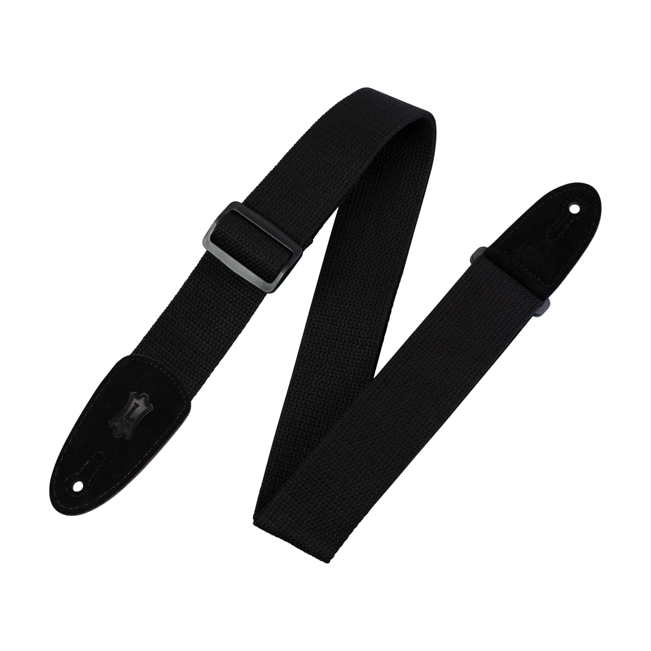 Levy's Leathers MC8-BLK 2" cotton guitar strap with suede ends and tri-glide adjustment. Adjustable to 58"; Black