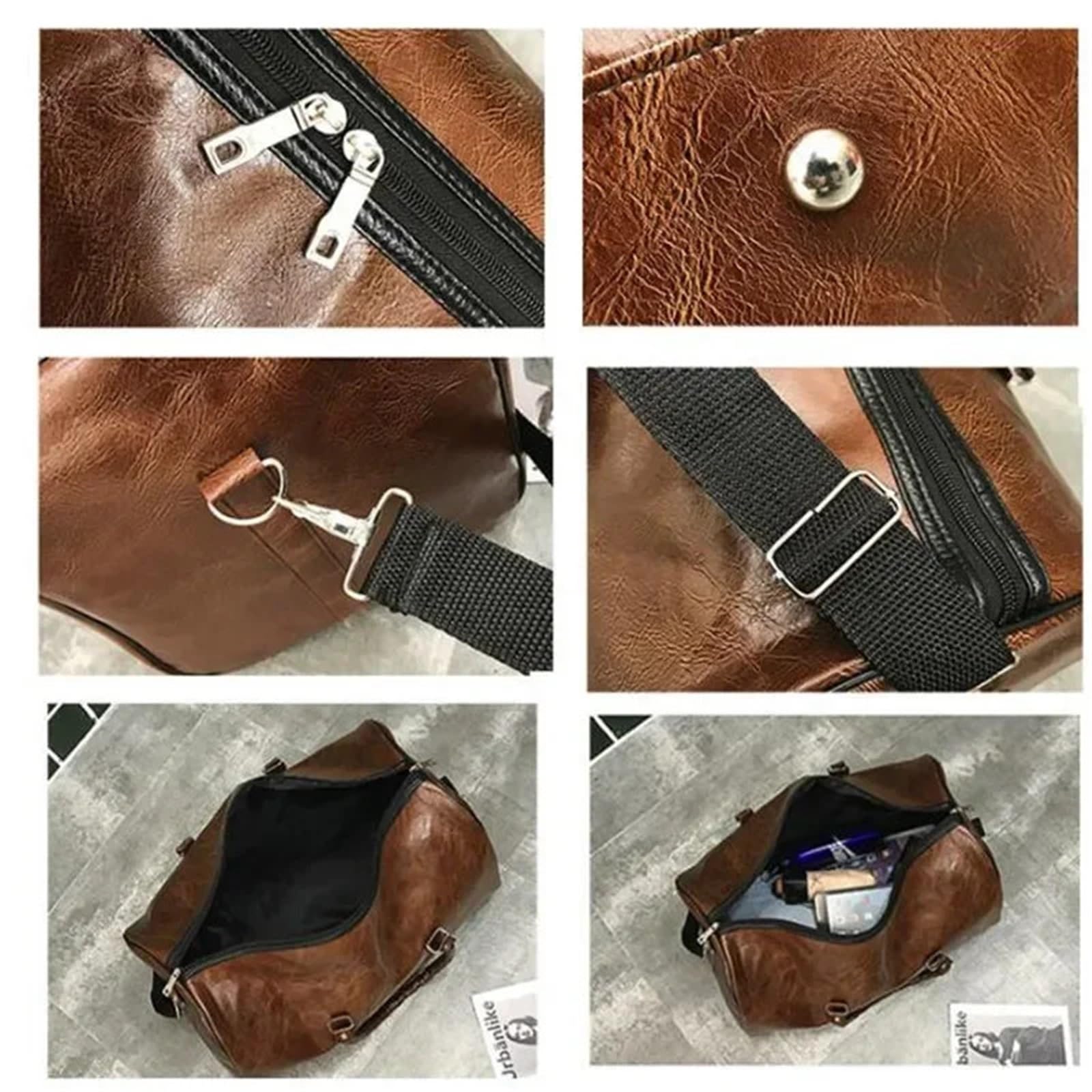 Große Leder-Sporttasche Leder Reisetasche Große Unabhängige Große Fitness Taschen Handtasche Tasche Gepäck Schulter Tasche Schwarz Männer für Männer Trainingsbag