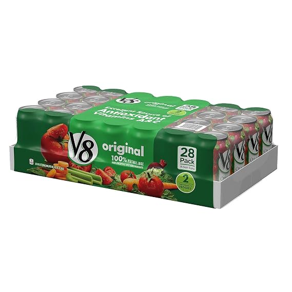 V8 عصير نباتي أصلي 100٪، 11.5 FL OZ Can (عبوة من 28)