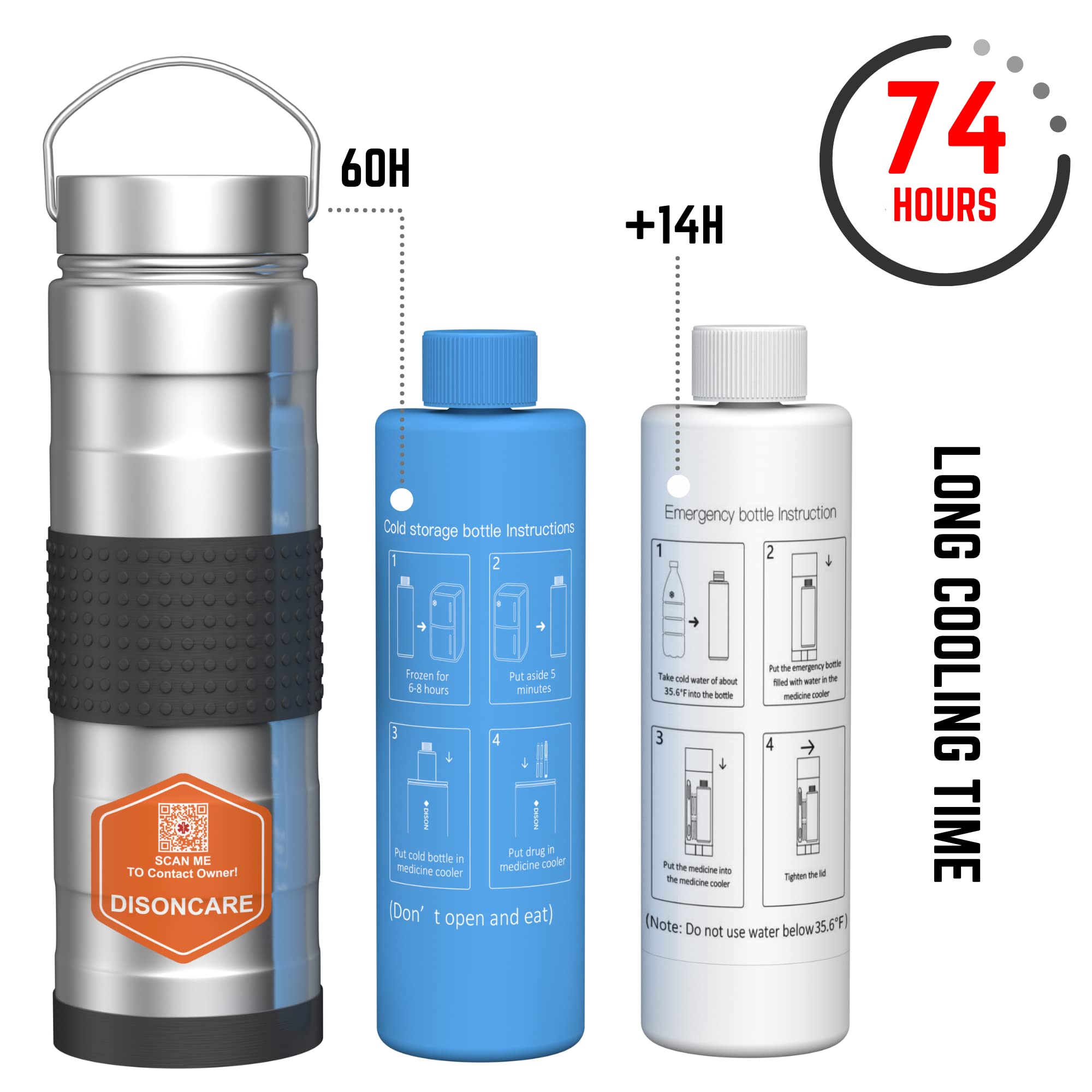 Buy DISONCARE 74 H 7 Pen Insulin Cooler Travel Case Diabetic Medical Travel Cooler Medication