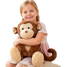 IKASA 18" Large Monkey Stuffed Animal, Super Soft, Zipper-Free Plush