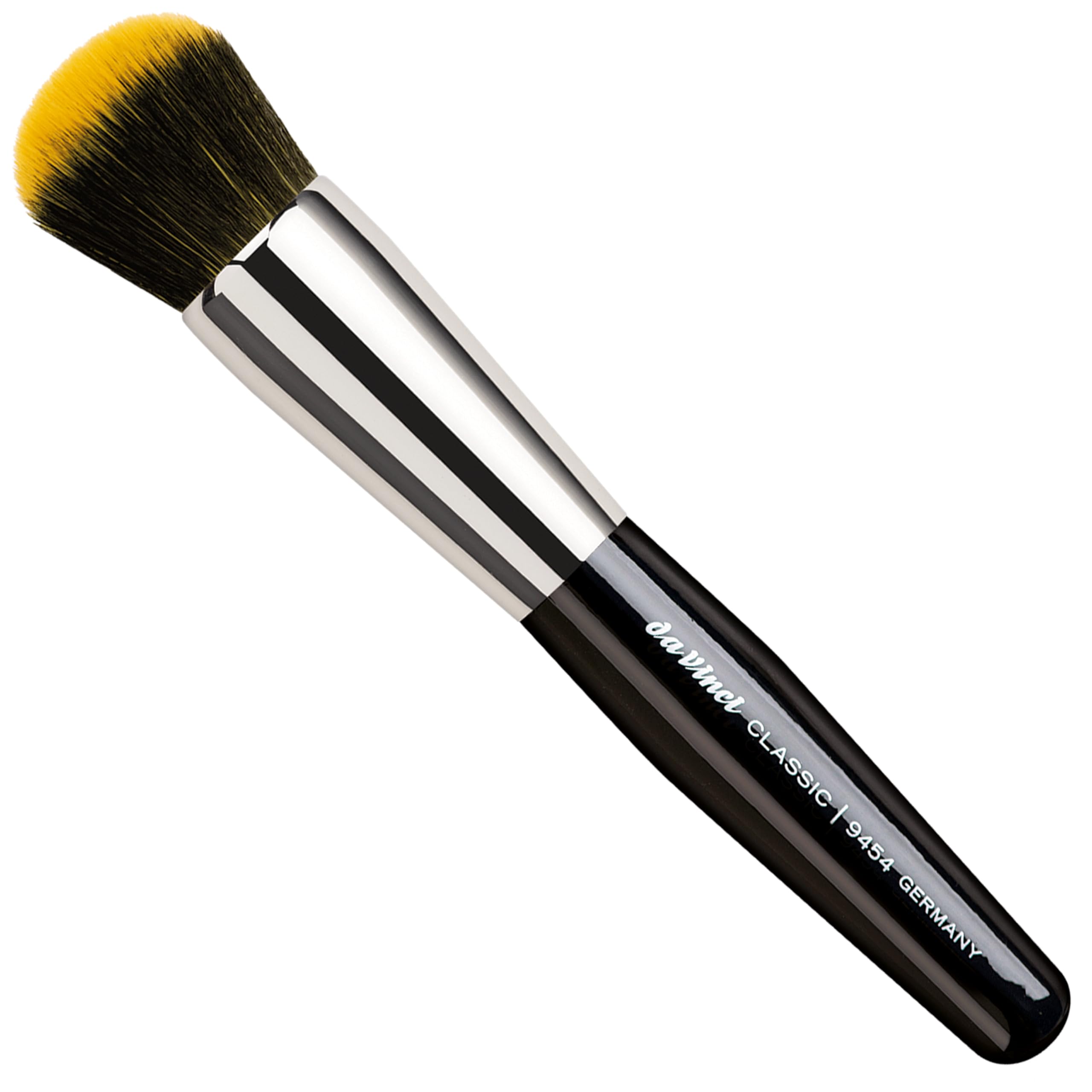 da Vinci pinceau fond de teint et poudre CLASSIC 2 en 1, vegan, fibres synthétiques, fond de teint et poudre, fini impeccable, manche en bois, fabriqué à la main, taille 0