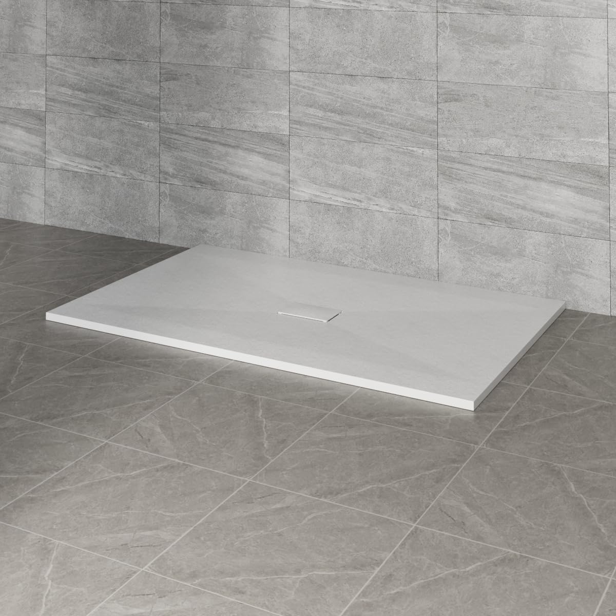 Nrg White 1500X1000mm Smc Rectangle Shower Tray With Fast Flow Waste For Bathroom Enclosures
