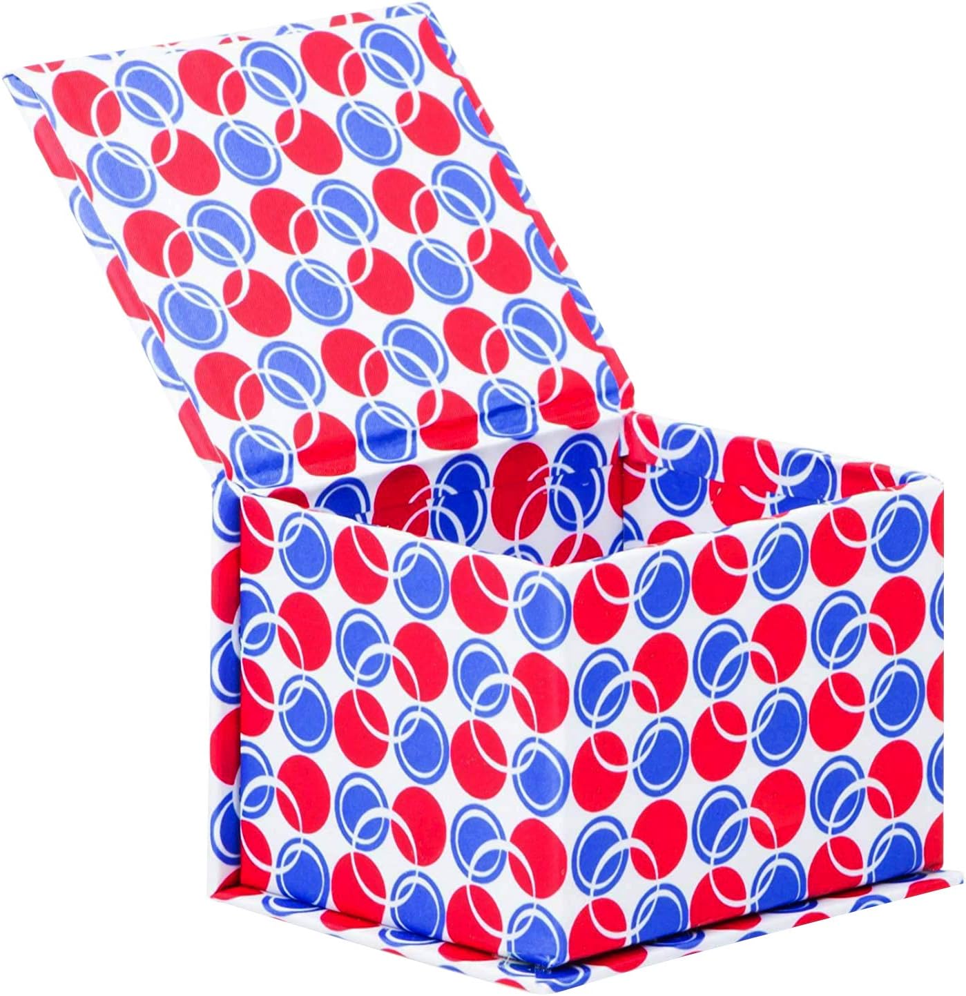 Designer Magnetic Closure Gift Box 4 x 3.5 x 3, Pack of 6 - Bright, Colorful Fabric Covered Fiberboard Box is Extra Sturdy with Strong Magnet Closer. Perfect for Gifts, Crafts, or Desktop Storage.